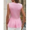 imageCicy Bell Womens Pleated Peplum Tank Tops Fitted Ribbed Knit Crew Neck Blouses Summer Sweater VestPink