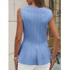 imageCicy Bell Womens Pleated Peplum Tank Tops Fitted Ribbed Knit Crew Neck Blouses Summer Sweater VestSky Blue