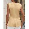 imageCicy Bell Womens Pleated Peplum Tank Tops Fitted Ribbed Knit Crew Neck Blouses Summer Sweater VestYellow
