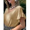 imageCicy Bell Womens Ruffle Short Sleeve Sweater Summer Lightweight V Neck Knit TShirts Trendy Casual Pullover TopsKhaki