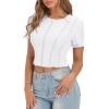 imageCicy Bell Womens Short Sleeve Crop Tops Summer Fitted Ribbed Knit Tee Shirts Trendy Casual Y2k Going Out ShirtsWhite