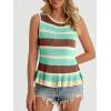 imageCicy Bell Womens Striped Sweater Vest Summer Casual Sleeveless Ruffle Knit Tank Tops Crew Neck Lightweight ShirtsCyanblue