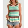 imageCicy Bell Womens Striped Sweater Vest Summer Casual Sleeveless Ruffle Knit Tank Tops Crew Neck Lightweight ShirtsCyanblue