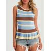 imageCicy Bell Womens Striped Sweater Vest Summer Casual Sleeveless Ruffle Knit Tank Tops Crew Neck Lightweight ShirtsSky Blue