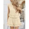 imageCicy Bell Womens Summer 2 Piece Sets Ruffle Cap Sleeve Crewneck Cropped Tops Elastic Waist Shorts 2026 Lounge OutfitsBeige