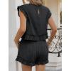 imageCicy Bell Womens Summer 2 Piece Sets Ruffle Cap Sleeve Crewneck Cropped Tops Elastic Waist Shorts 2026 Lounge OutfitsBlack