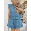 imageCicy Bell Womens Summer 2 Piece Sets Ruffle Cap Sleeve Crewneck Cropped Tops Elastic Waist Shorts 2026 Lounge OutfitsBlue