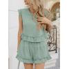 imageCicy Bell Womens Summer 2 Piece Sets Ruffle Cap Sleeve Crewneck Cropped Tops Elastic Waist Shorts 2026 Lounge OutfitsGreen