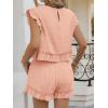 imageCicy Bell Womens Summer 2 Piece Sets Ruffle Cap Sleeve Crewneck Cropped Tops Elastic Waist Shorts 2026 Lounge OutfitsPink
