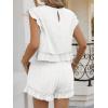imageCicy Bell Womens Summer 2 Piece Sets Ruffle Cap Sleeve Crewneck Cropped Tops Elastic Waist Shorts 2026 Lounge OutfitsWhite