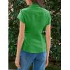 imageCicy Bell Womens Summer Button Down Shirts Short Sleeve Slim Fit Ruched Cotton Blouses Cute Going Out TopsGreen