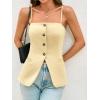 imageCicy Bell Womens Summer Cami Suit Vest Dressy Casual Button Down Waistcoat Fitted Split Hem Sleeveless Blazer TopsBeige