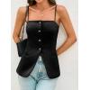 imageCicy Bell Womens Summer Cami Suit Vest Dressy Casual Button Down Waistcoat Fitted Split Hem Sleeveless Blazer TopsBlack