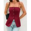imageCicy Bell Womens Summer Cami Suit Vest Dressy Casual Button Down Waistcoat Fitted Split Hem Sleeveless Blazer TopsBurgundy
