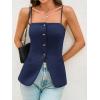 imageCicy Bell Womens Summer Cami Suit Vest Dressy Casual Button Down Waistcoat Fitted Split Hem Sleeveless Blazer TopsNavy Blue
