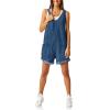 imageCicy Bell Womens Summer Denim Rompers Casual Sleeveless V Neck Jeans Short Jumpsuits with PocketsBlue