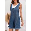 imageCicy Bell Womens Summer Denim Rompers Casual Sleeveless V Neck Jeans Short Jumpsuits with PocketsBlue