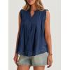 imageCicy Bell Womens Summer Eyelet Tank Tops V Neck Ruffle Sleeveless Button Down Shirts Casual Cotton Loose Fit TeesNavy