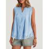 imageCicy Bell Womens Summer Eyelet Tank Tops V Neck Ruffle Sleeveless Button Down Shirts Casual Cotton Loose Fit TeesSky Blue