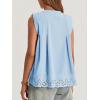imageCicy Bell Womens Summer Eyelet Tank Tops V Neck Ruffle Sleeveless Button Down Shirts Casual Cotton Loose Fit TeesSky Blue