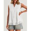 imageCicy Bell Womens Summer Eyelet Tank Tops V Neck Ruffle Sleeveless Button Down Shirts Casual Cotton Loose Fit TeesWhite