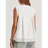 imageCicy Bell Womens Summer Eyelet Tank Tops V Neck Ruffle Sleeveless Button Down Shirts Casual Cotton Loose Fit TeesWhite