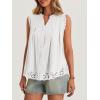 imageCicy Bell Womens Summer Eyelet Tank Tops V Neck Ruffle Sleeveless Button Down Shirts Casual Cotton Loose Fit TeesWhite