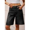 imageCicy Bell Womens Summer High Waisted Jeans Shorts Casual Wide Leg Bermuda Jorts Baggy Denim Short Pants with PocketsBlack