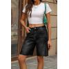 imageCicy Bell Womens Summer High Waisted Jeans Shorts Casual Wide Leg Bermuda Jorts Baggy Denim Short Pants with PocketsBlack