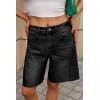 imageCicy Bell Womens Summer High Waisted Jeans Shorts Casual Wide Leg Bermuda Jorts Baggy Denim Short Pants with PocketsBlack