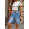 imageCicy Bell Womens Summer High Waisted Jeans Shorts Casual Wide Leg Bermuda Jorts Baggy Denim Short Pants with PocketsSky Blue