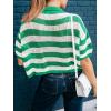 imageCicy Bell Womens Summer Striped Crochet Cardigan Sweater Half Sleeve Button up Tops Loose Fit Cover UpGreen