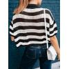 imageCicy Bell Womens Summer Striped Crochet Cardigan Sweater Half Sleeve Button up Tops Loose Fit Cover UpWhite