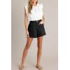 imageCicy Bell Womens Tweed Summer Shorts High Waisted Wide Leg Dressy Casual Shorts with Front Pockets Black