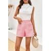 imageCicy Bell Womens Tweed Summer Shorts High Waisted Wide Leg Dressy Casual Shorts with Front Pockets Watermelon Red