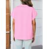 imageCicy Bell Womens V Neck Polo Shirts Short Sleeve Business Casual Tops Loose Fit Summer TeesPink