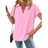 imageCicy Bell Womens V Neck Polo Shirts Short Sleeve Business Casual Tops Loose Fit Summer TeesPink