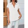 imageCicy Bell Womens V Neck Polo Shirts Short Sleeve Business Casual Tops Loose Fit Summer TeesWhite