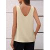 imageCicy Bell Womens V Neck Satin Tank Tops Dressy Casual Silk Camisole Blouses Summer Corporate OutfitsBeige