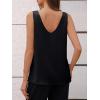 imageCicy Bell Womens V Neck Satin Tank Tops Dressy Casual Silk Camisole Blouses Summer Corporate OutfitsBlack