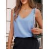 imageCicy Bell Womens V Neck Satin Tank Tops Dressy Casual Silk Camisole Blouses Summer Corporate OutfitsBlue