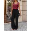 imageCicy Bell Womens V Neck Satin Tank Tops Dressy Casual Silk Camisole Blouses Summer Corporate OutfitsBurgundy