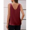 imageCicy Bell Womens V Neck Satin Tank Tops Dressy Casual Silk Camisole Blouses Summer Corporate OutfitsBurgundy