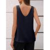 imageCicy Bell Womens V Neck Satin Tank Tops Dressy Casual Silk Camisole Blouses Summer Corporate OutfitsNavy