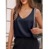 imageCicy Bell Womens V Neck Satin Tank Tops Dressy Casual Silk Camisole Blouses Summer Corporate OutfitsNavy