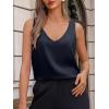 imageCicy Bell Womens V Neck Satin Tank Tops Dressy Casual Silk Camisole Blouses Summer Corporate OutfitsNavy