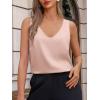 imageCicy Bell Womens V Neck Satin Tank Tops Dressy Casual Silk Camisole Blouses Summer Corporate OutfitsPink