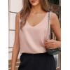imageCicy Bell Womens V Neck Satin Tank Tops Dressy Casual Silk Camisole Blouses Summer Corporate OutfitsPink