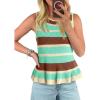 imageCicy Bell Womens Striped Sweater Vest Summer Casual Sleeveless Ruffle Knit Tank Tops Crew Neck Lightweight ShirtsCyanblue