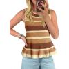 imageCicy Bell Womens Striped Sweater Vest Summer Casual Sleeveless Ruffle Knit Tank Tops Crew Neck Lightweight ShirtsKhaki
